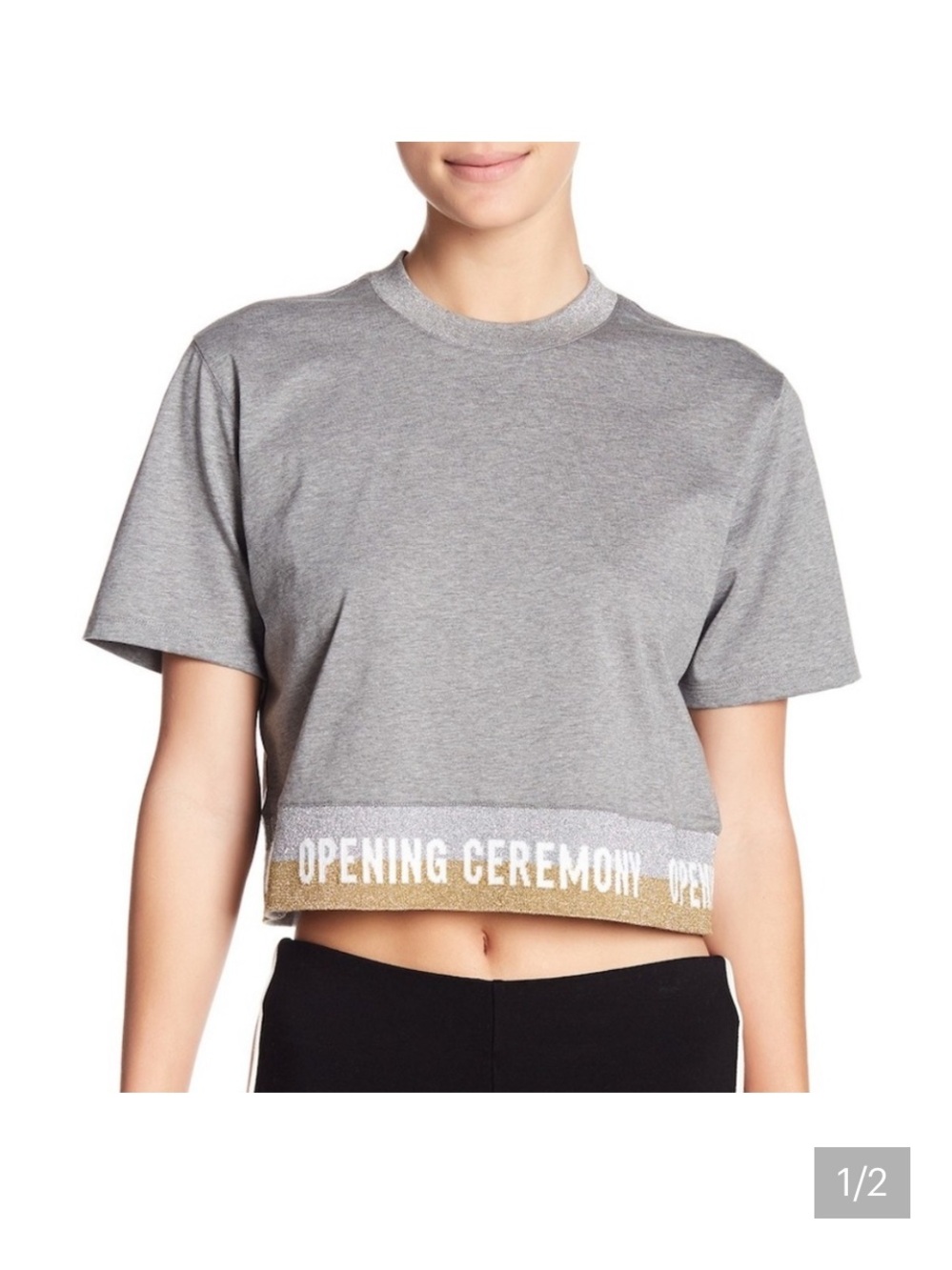 NWOT
Opening Ceremony Logo
Tshirt Grey Cotton metallic $178 rare fall casual